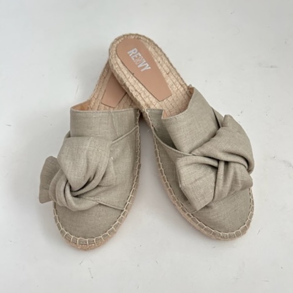 RENVY Linen Loafer Mule Slides Espadrille - Picture 8 of 10